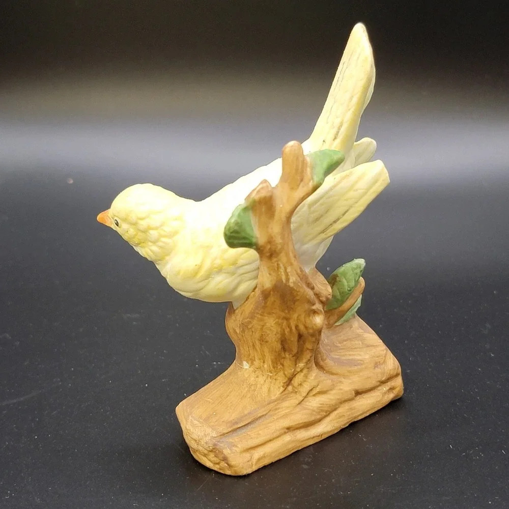 Vintage Porcelain Yellow Canary Bird Figurine Sculpture - 4